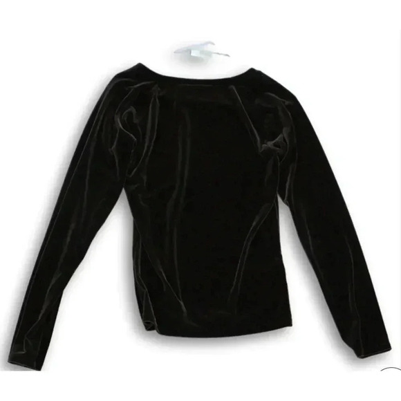 DKNY Womens Chocolate Brown Velvet Long Sleeve Shirt - M - Picture 6 of 12